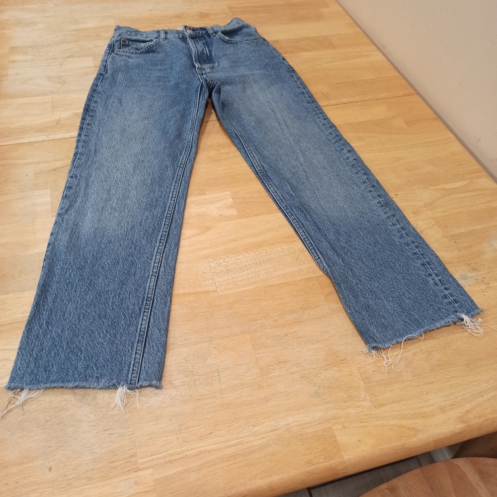 Reformation Womens High Rise Jeans Size 24x26 Blue Straight Fit Denim - Picture 2 of 16